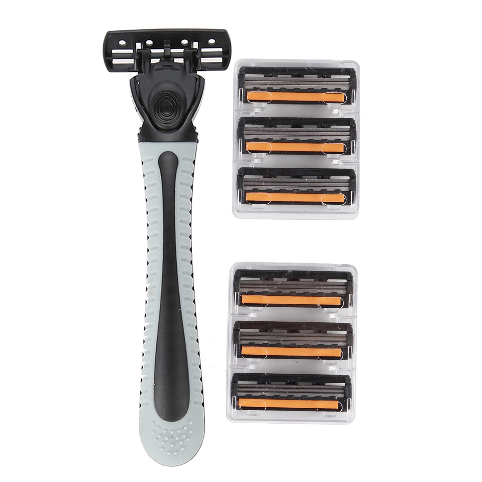 Handle 6pcs Six Layer Blade Head Male Face Cleansing Care Tool