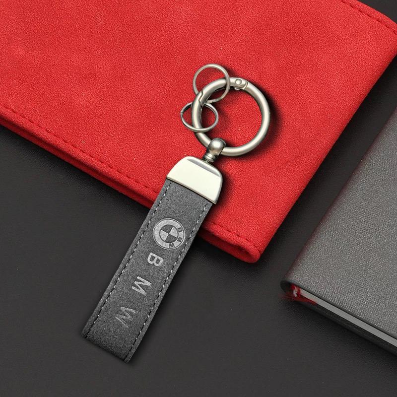 Suede KeyChain Buckle Key Ring Car Key Rings For BMW E46 E90 E60 F30 F10 E39 E36 F20 G30 G20 E87 F11 F31 X1 X2 X3 Car Sticker jbzh05