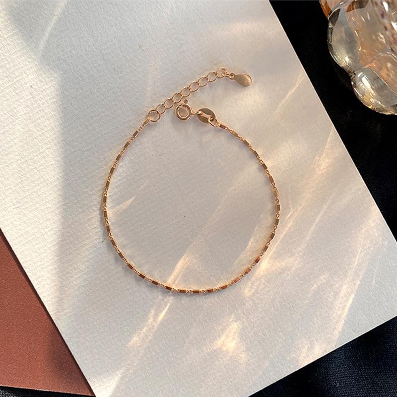 ANENJERY Bracelet chaîne pour femmes, Bracelet cuboïde géométrique, hypoallergénique, bijoux fins, cadeaux