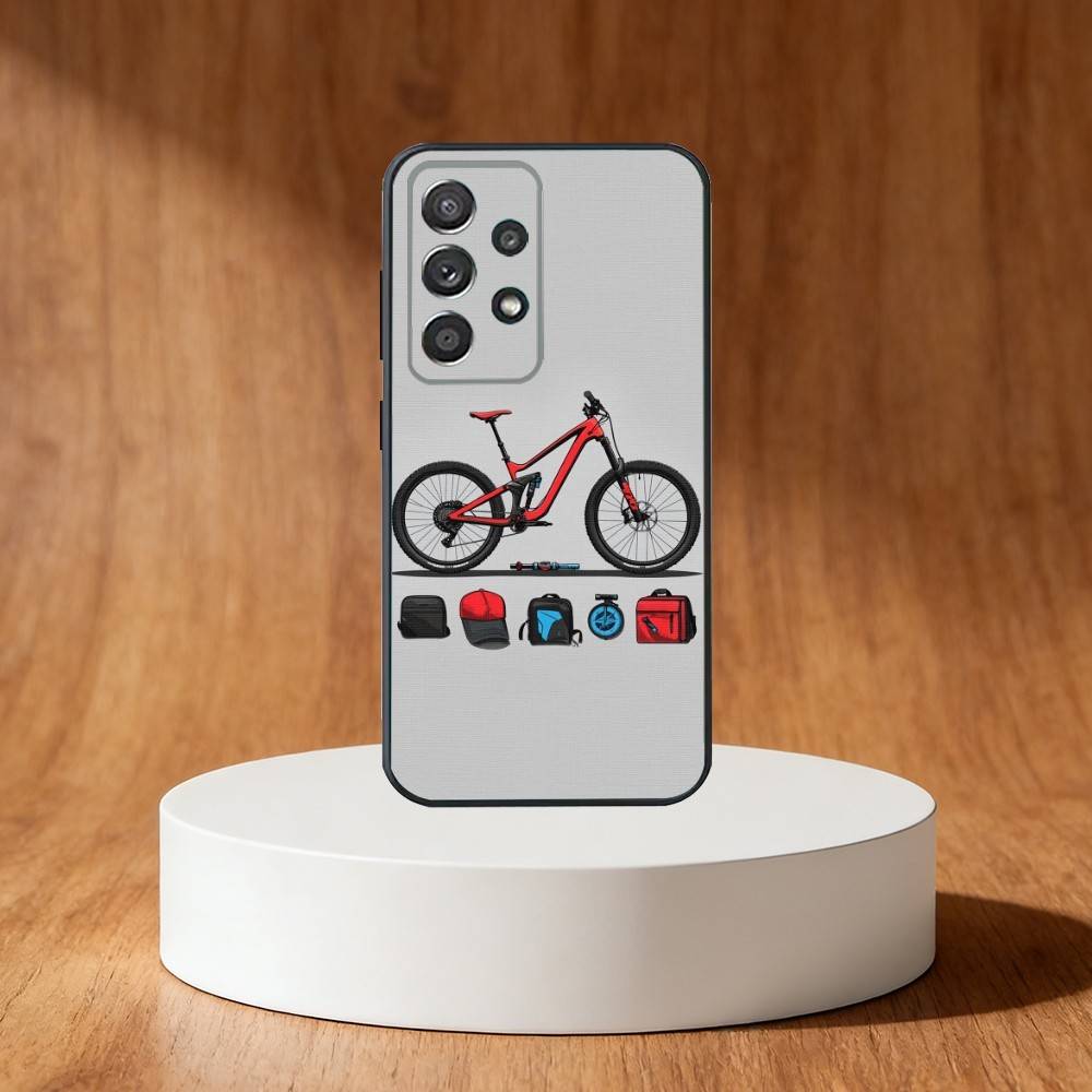 Mountain Bike Bicycle cool Phone Case For Samsung S25,S24,S21,S22,S23,S30,Ultra,S20,Plus,Fe,Note,10,9,5G Black Cover