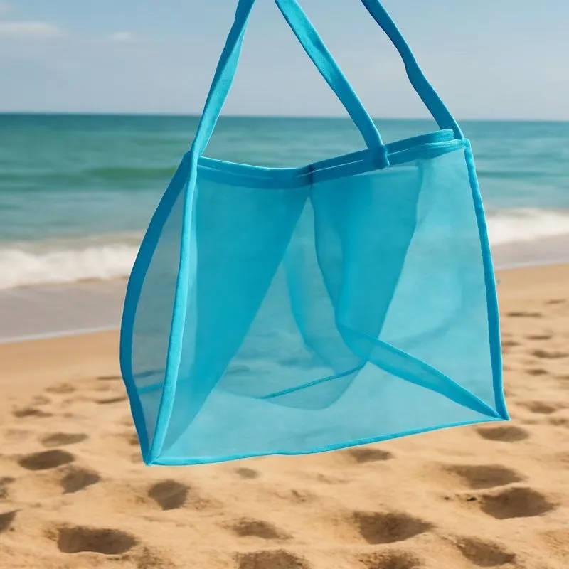 Mesh Beach Bag Lightweight Breathable Quick Dry Travel Tote For Beach Trips Outdoor Activities Storage Towels Toys