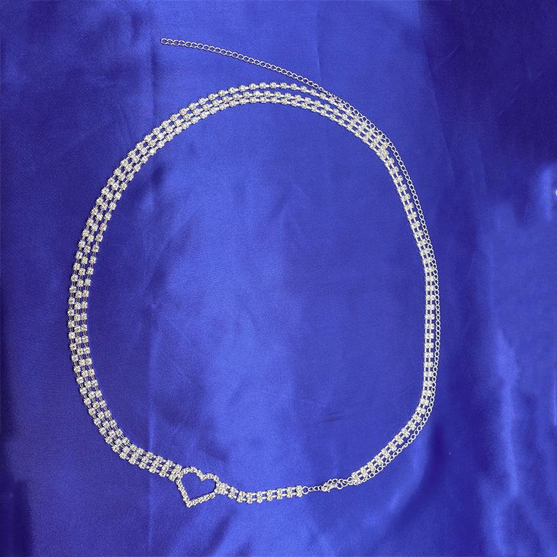

Fashion New Bridal Jewelry, Car Show Sexy Model Rhinestone Love Waist Chain, European And American Romantic Waist Jewelry Women
