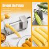 Four-Prong Shaft Spiral Potato Cutter Hand Crank Manual Potato Cutter  Home Kitchen