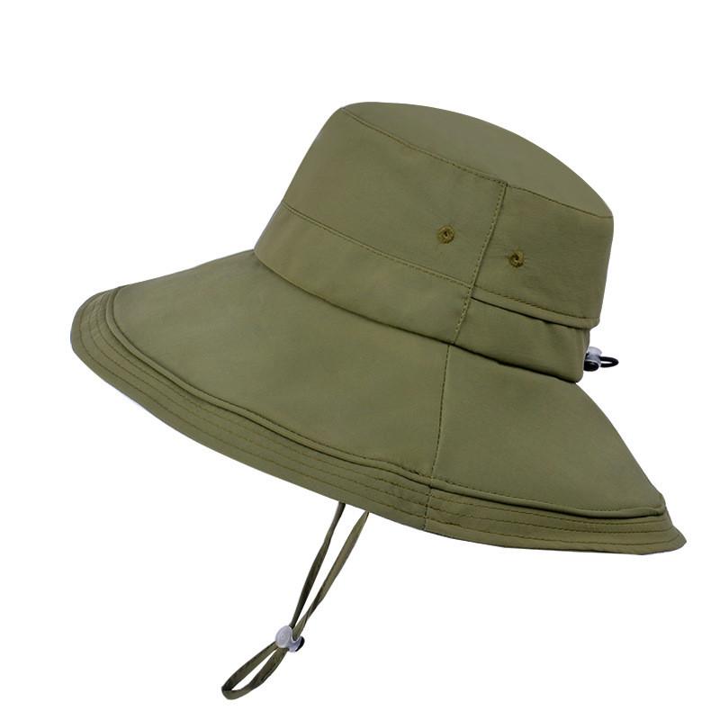 

Outdoor Sun Protection Hat For Women Men With Waterproof Quickdry Nylon Wide Brim Summer Fishing Cap армія зелений колір