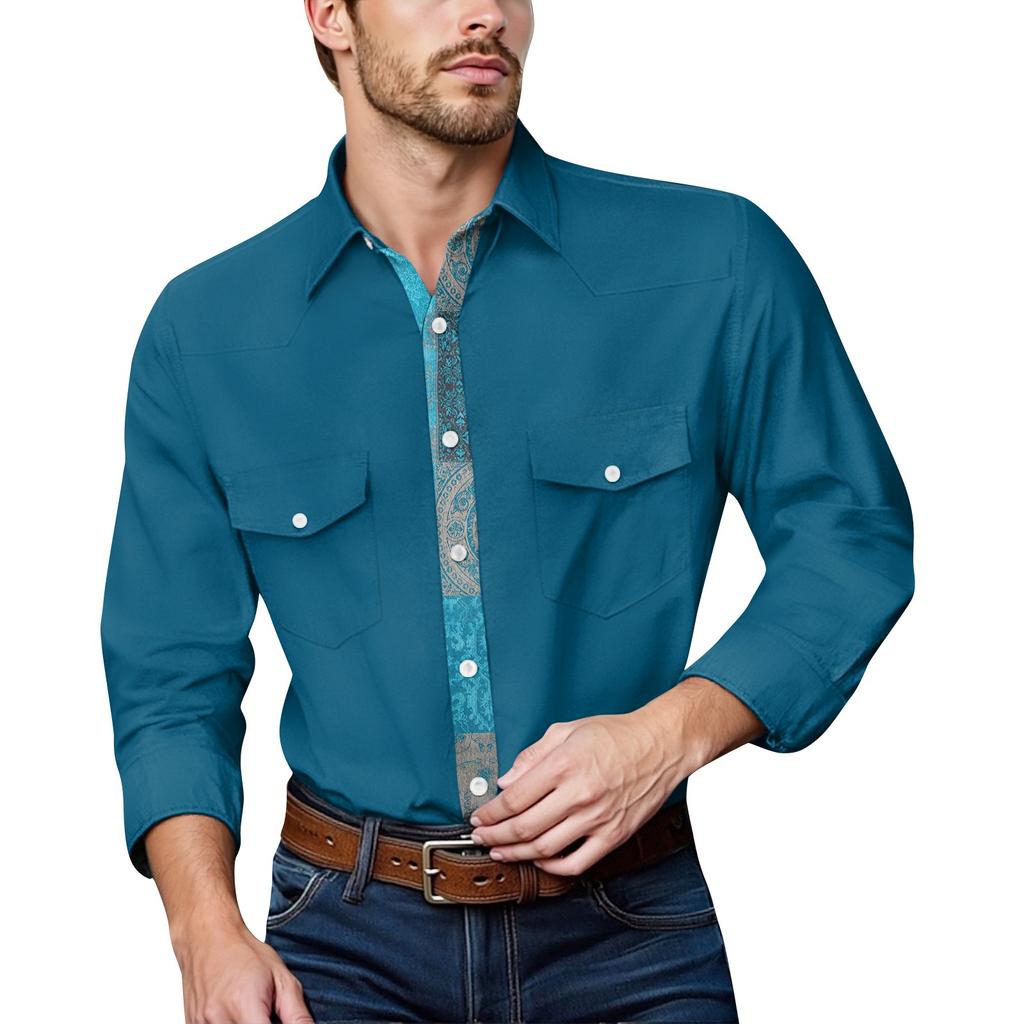 Pánské módní s klopou a krátkým rukávem ležérní top délky po ramena