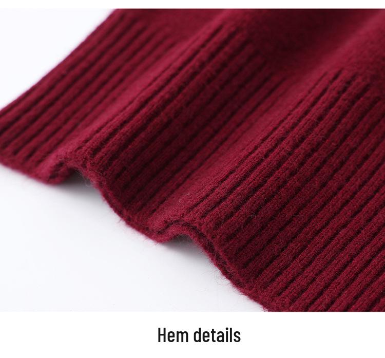 Mom's Winter Cozy Knit Half-High Collar Sweater for Middle-Aged & Elderly Women - Stylish & Warm Base Layer