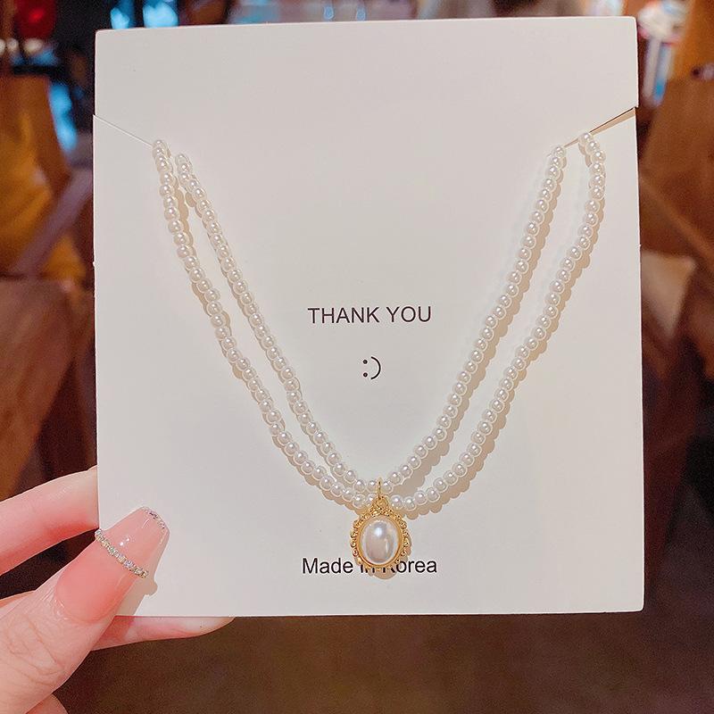 Light Luxury Niche High-end Pearl Necklace Women's Fashion Versatile Temperament Titanium Steel Clavicle Chain Internet Celebrity Necklace