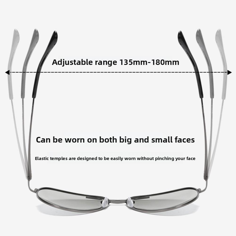 Herren Sonnenbrille mit großem Rahmen, gefederte polarisierte Fahrbrille, Outdoor-Angel-Sonnenbrille, Krötenbrille A103