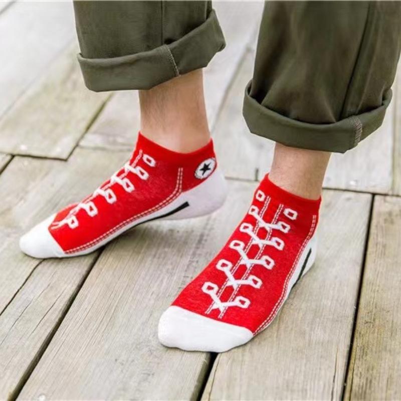 5 Pairs Women's Funny Shoe Print Socks Fashion Style Hip Hop Cute Fashion Soft Slippers And Socks