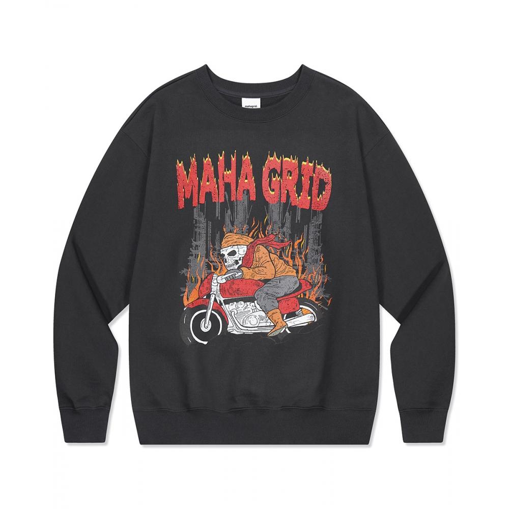 

MAHAGRID SKELETON RIDER SWEATSHIRT CHARCOALMG2DSMM443A