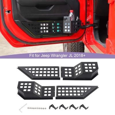 Metal Front Door Net Pocket Storage Box Tray Organizer Fit for Jeep Wrangler JL For JT Gladiator 2018 Up Car Accessories