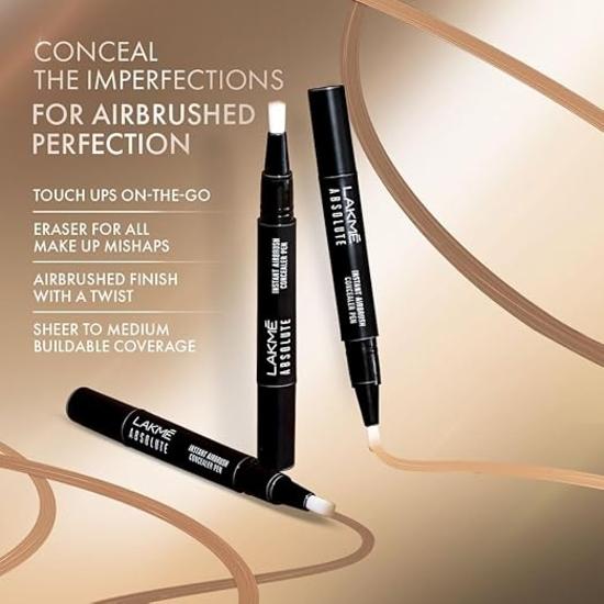 LAKMÉ Absolute Instant Airbrush Luminous Concealer Medium Coverage For All Skin Types Pencil - Cinmon, Pack Of 1