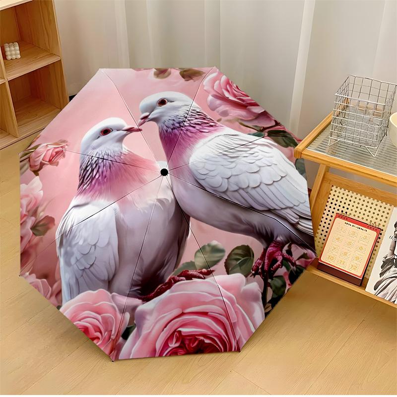 

Red Cardinal Bird Printed umbrella windproof folding umbrella portable sun and rain umbrella suitable for gifting