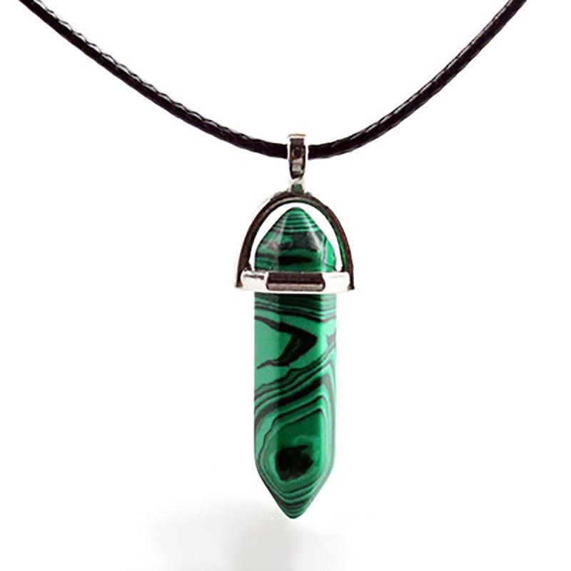 Hermoso Collar de Piedra de Cristal Natural con Colgante Hexagonal Único para Curación