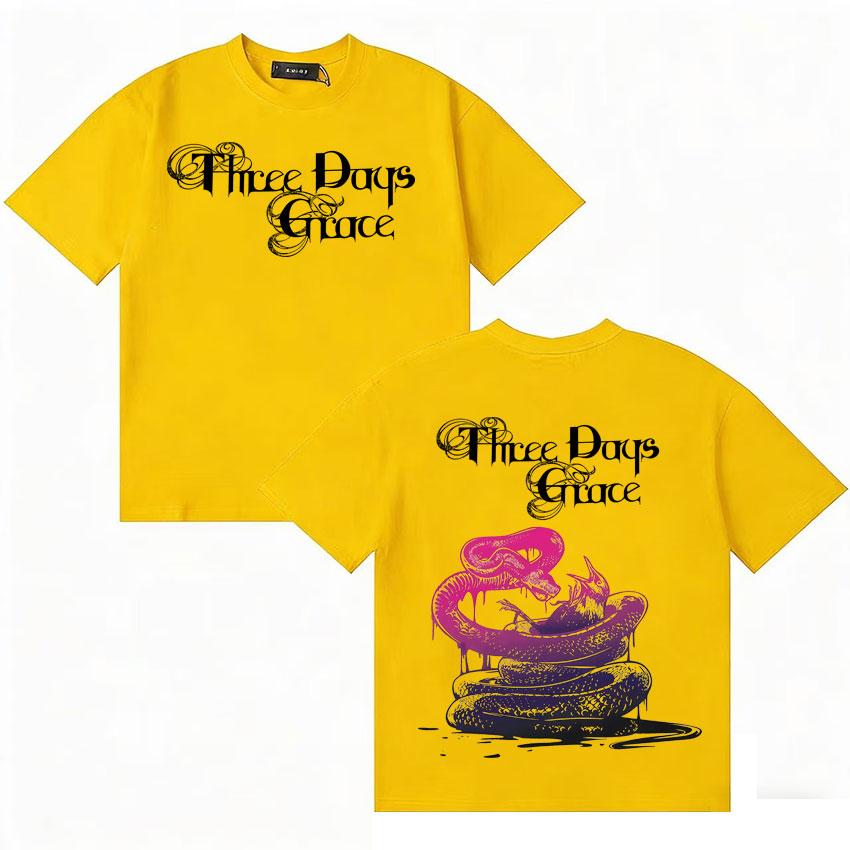 Three Days Grace Trendy Music Tshirts Cotton Harajuku Short Sleeve Tshirt  Unisex Women Y2K Teenagers High Quality T Shirt Unisex