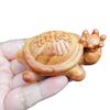 Wooden Carved Champion Cute Turtle Handheld Piece-Solid Wood Carved Pet Cartoon Ornament Car Hanging Decoration