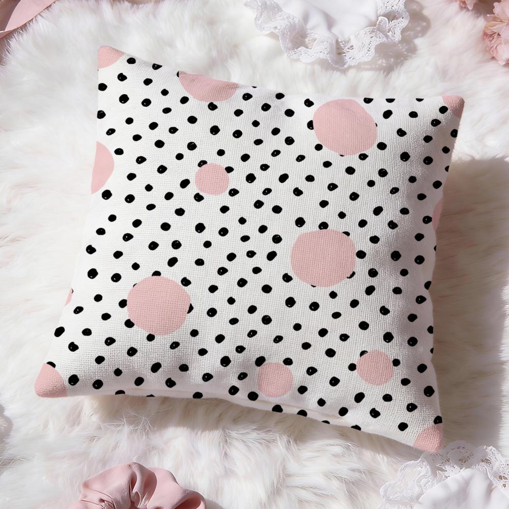 Polka Dots Cushion Cover Premium Comfort Reversible Pillow Cove Two in One Design for Any Room Car Interior