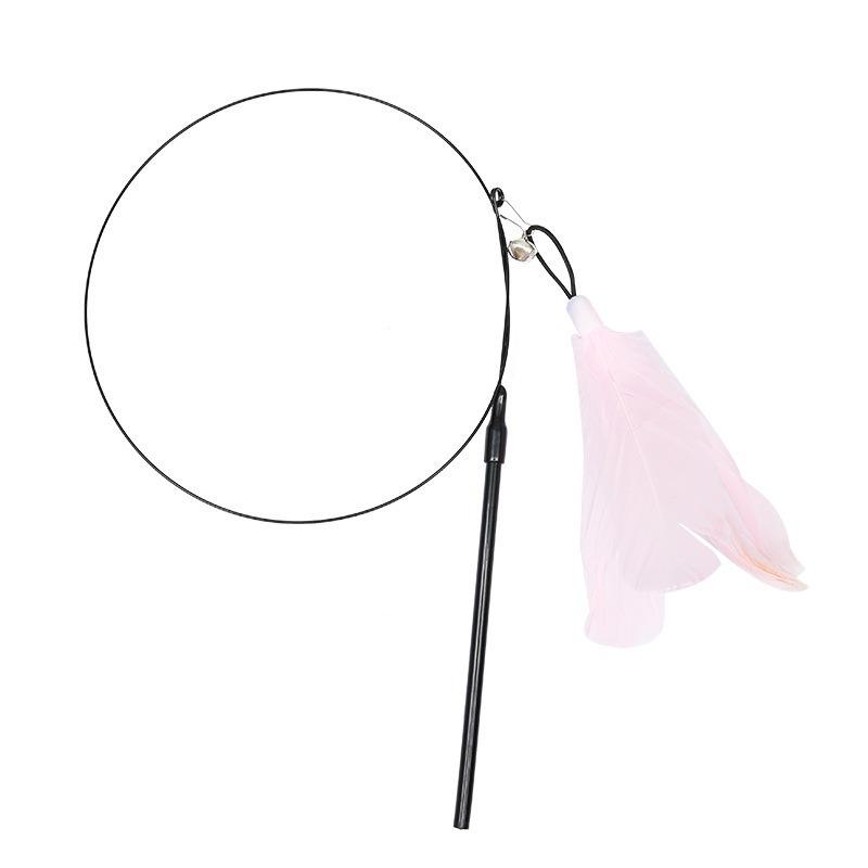 Cat Teaser Stick with Bell, Bite-Resistant Feather, Suction Cup, Self-Entertainment Toy