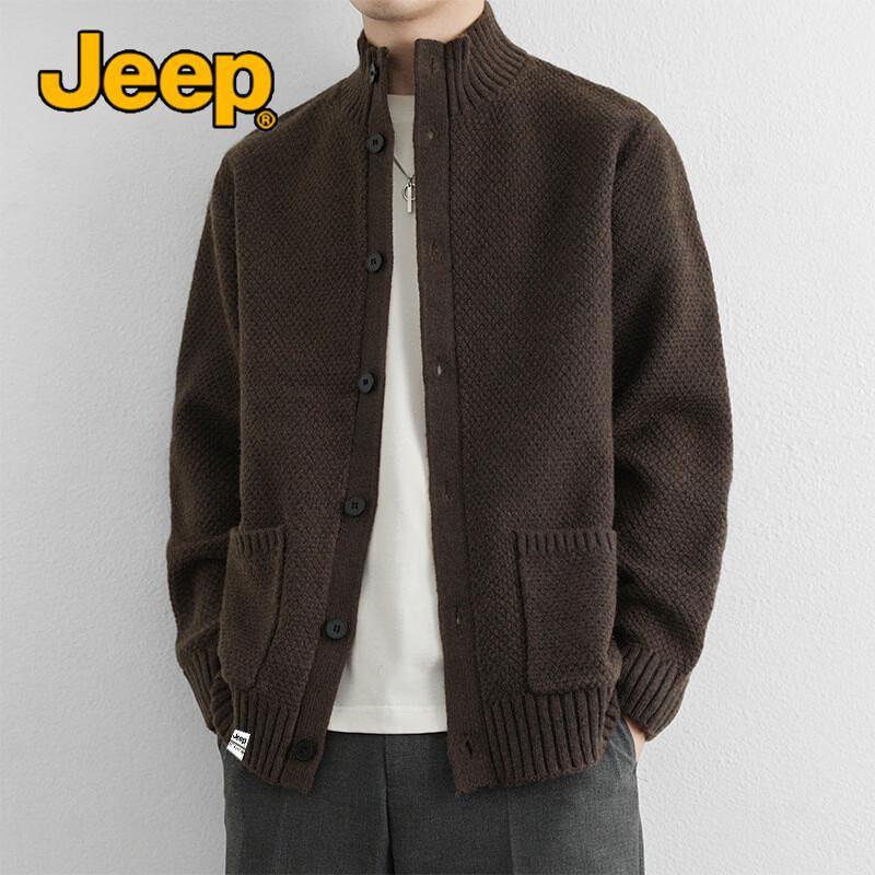 JEEP Men's V-Neck Knit Cardigan Sweater