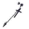 Punk Zircon Cross Tassel Pendant Earrings Stainless Steel Geometric Pointed Cone Drop Ear Jewelry Party Gifts For Women Girls
