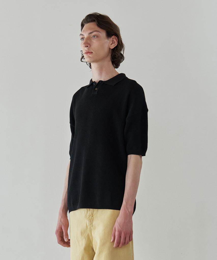 KNITTED Coolever Pk Short Sleeve Knit Tee Black