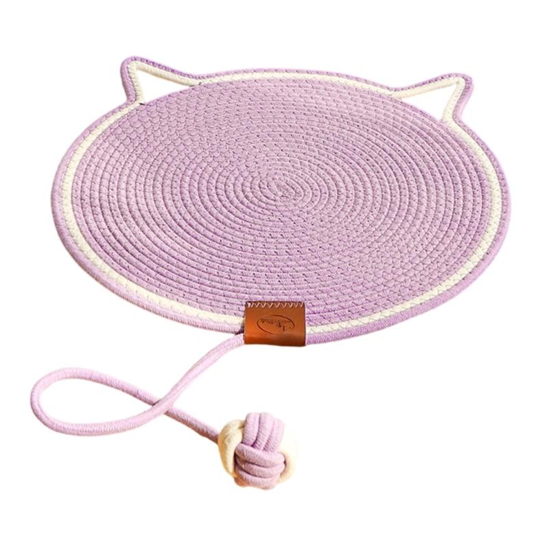 Cotton Rope Cats Scratcher Tool Round Scratching Post Mat Cats Scratch Pad for Cats Helps Maintain Claw Provide Fun