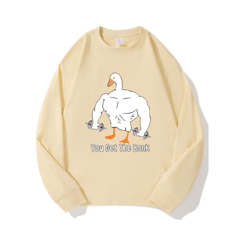 

Осенняя одежда Fitness Duck с длинными рукавами из чистого хлопка, новый мужской и женский топ, весенний внутренний слой, базовая рубашка, футболка с круглым вырезом и длинными рукавами XXL бежевый