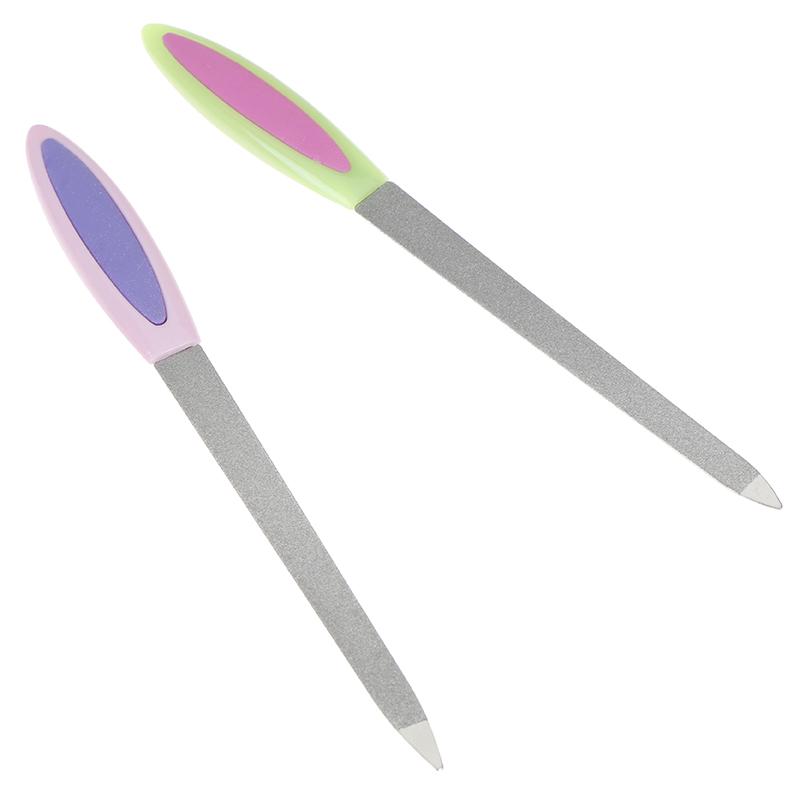 Double Sides Metal Nail File Buffer Grinding Rod Scrub Manicure Pedicure Tools