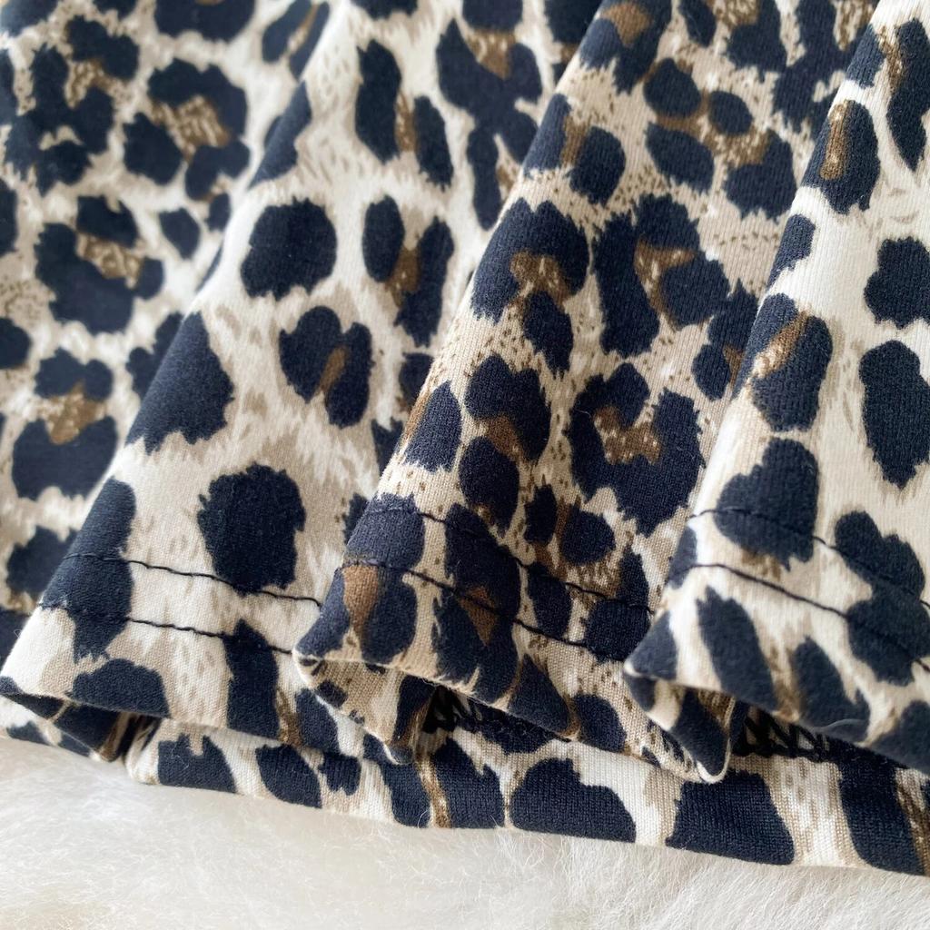 American Fashion Halter Leopard Camis Dress Women Vintage Hollow Out Backless Slim Dresses Female Club Sexy Sensual Strappy Mini Dress 2024