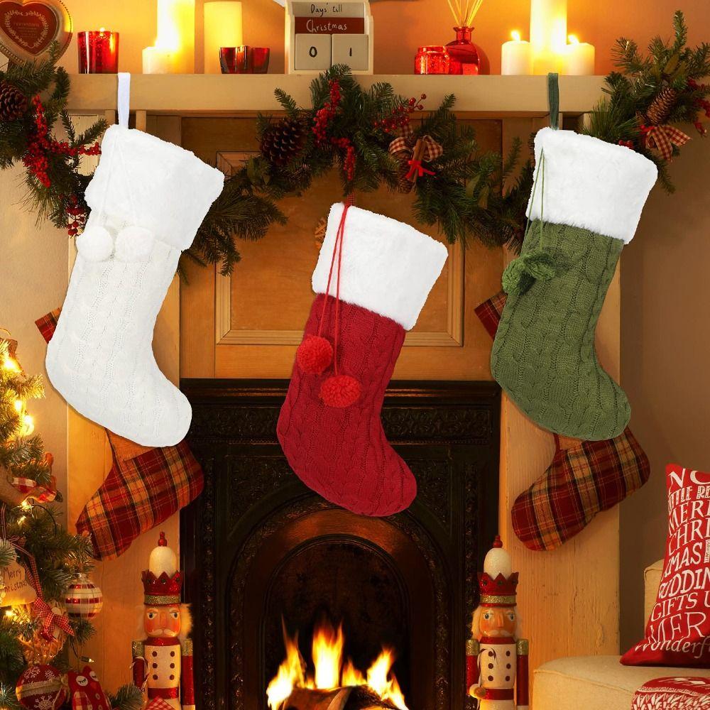 Large Capacity Christmas Knitting Stocking Personalized Christmas Tree Pendant  New Year