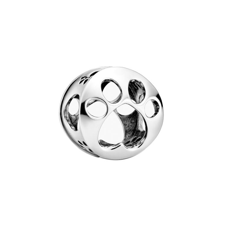 Pandora Hollow Cute Claw Print Charm Men Jewelry 798869C00 Silver,F