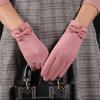 Winter Womens Gloves With Cute Bow Warm Touchscreen Korean Style Fingerless Design For Cycling Students