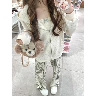 Sudaderas Dulces para Chica Suave Mujer Y2k Harajuku Kawaii top Estampado de Lazo Sobredimensionada con Capucha Casual Abrigo
