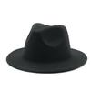 Neuer Herbst- und Winter-Wollzylinder Hut Damen Paar Hut Herren Breiter Rand Gerader Rand Modischer Vielseitiger Jazzhut Flacher Rand Schattierung