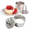 Stainless Steel Mousse Ring Cake Mold with Push Plate DIY Round Square Flower Heart Shape Cake Cupcake Mould Pastry Baking Tools