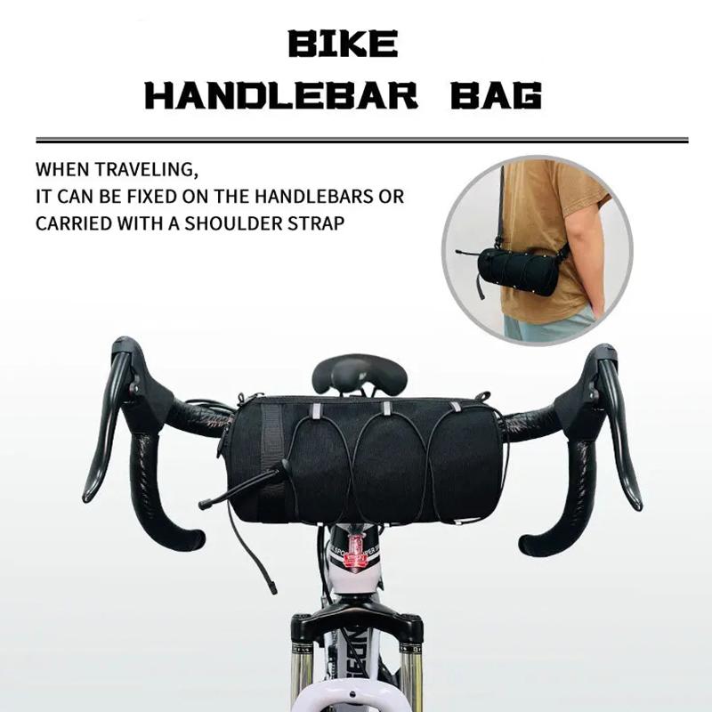 Bike Handlebar Bag Bicycle Front Frame Storage Roll Bag Mountain Road Bike Commuter Shoulder Bag Professional Cycling Accessory