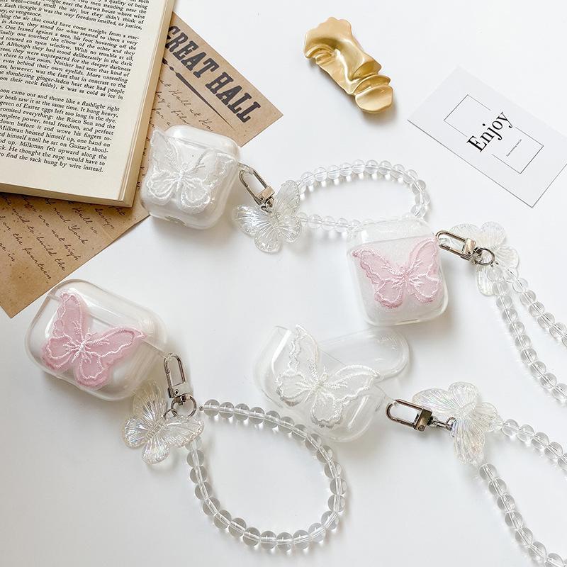 Airpod1/2 Generation Earphone Cover Bracelet Simple Bow Suitable For Airpodpro 3 Generation Transparent Case