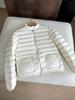 M home white goose down light down jacket women's short stand-up collar fashion casual ribs slim jacket jacket