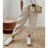 Women's Cotton and Linen Trousers Pocket Elastic Casual Pants Women's Pants
