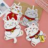4pcs cute Maneki Neko hanging towels, double-layer thick with cat embroidery for kitchen, bath & living room.