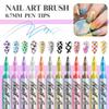 Nail Art Marker Set 12 Pieces Water-Based Quick-Dry Nail Polish Pens Fine Tip Nail Drawing Tools for Detailed Nail Designs and Decorations