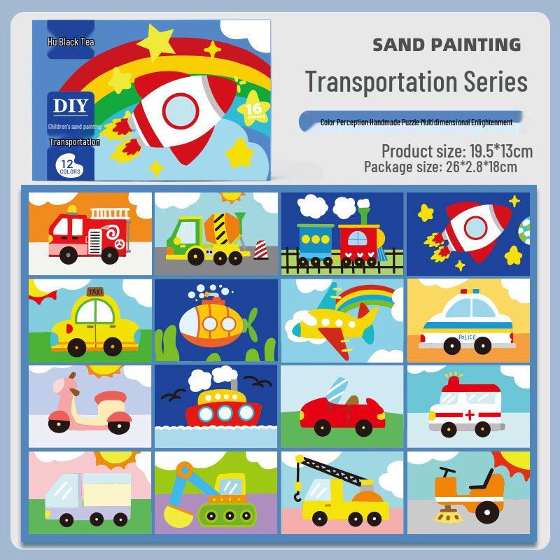 Kids  DIY Creative Sand Art: Colorful Educational Craft with Twelve Constellations & Cartoon Princess Designs