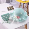 Marguerite Dress Up Bow Wide Brim Girl Straw Sunhat Purse Hat Bag Set for Outdoor