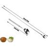 Extendable Fork and Spoon Set, Telescopic Stainless Steel Fork and Spoon, Retractable Tableware Extending To 25.2 Inches for BBQ, Dinner, Fruit, and