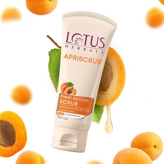 Lotus Herbals Apriscrub Fresh Apricot Scrub | Natural Exfoliating Face Scrub | Chemical Free | For All Skin Types | 180G