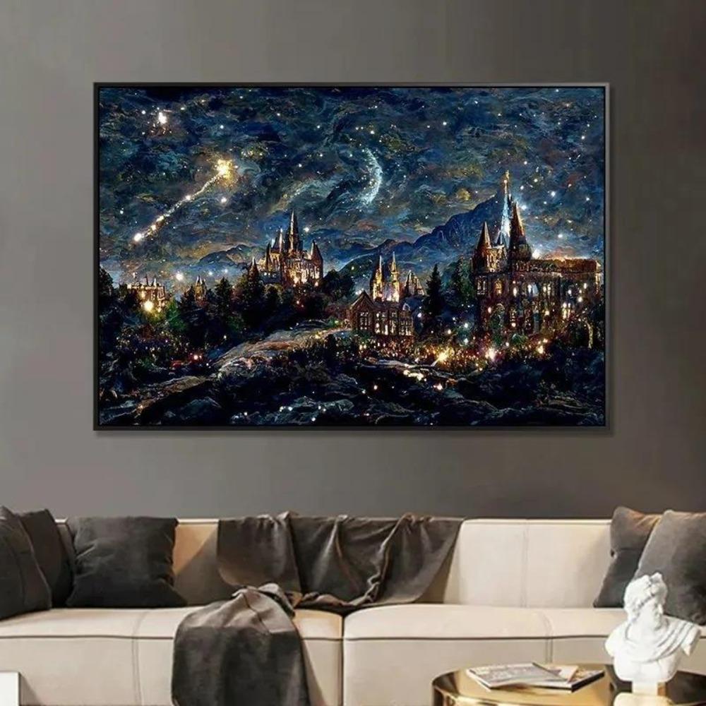 Diamond Painting Handmade DIY Starry Sky Castle Home Decoration Painting Romantic Night Light Luxury