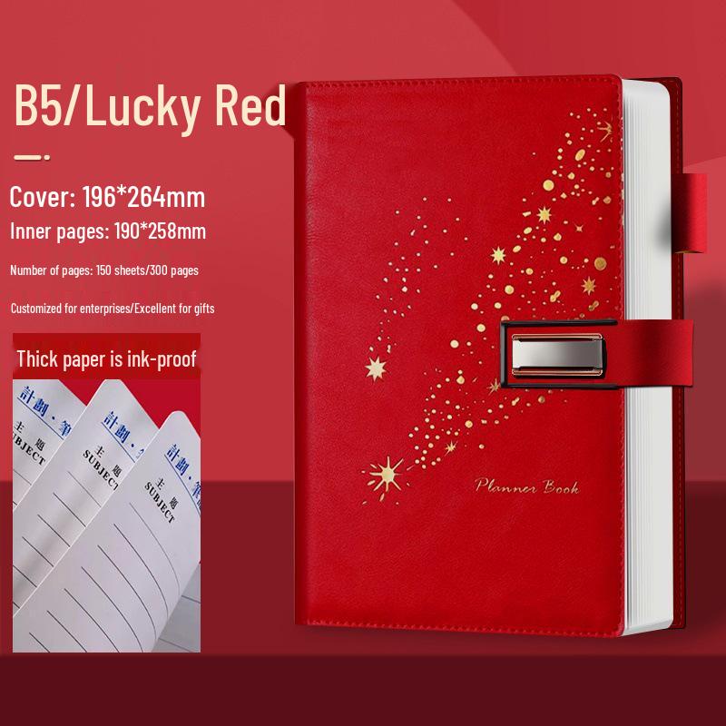 Set de regalo de cuaderno Star Double Line 2026: Libro de registro de reuniones de negocios y oficina de mayor grosor