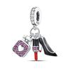 Brand New Copper Metal Women Clutch Lipstick Heels Charm Bead Components Bead Components Designed For 3mm Authentic Original Bracelet High Quality