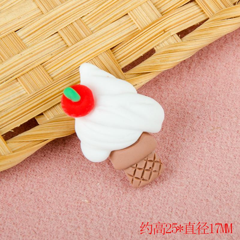 10PCS Resin Colorful Cartoon Rabbit Cherry Cone Cream Lollipop Popsicle Scrapbook Flatback 3D Food Figurine DIY Decor Crafts