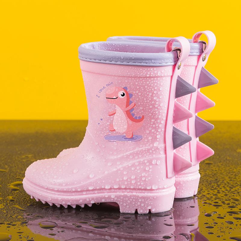 Stivali da Pioggia Leggeri per Bambini con Dinosauri - Antiscivolo, Impermeabili, Stile a Mezza Gamba per Ragazzi e Ragazze, Nuovo Design 2025 Molto Venduto